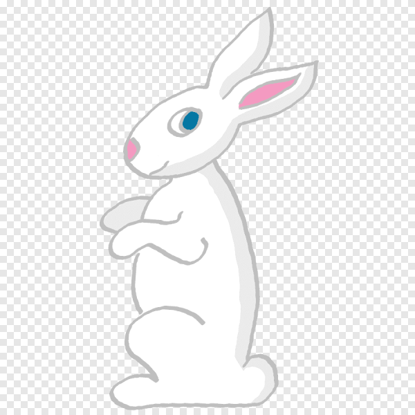 Белый заяц мультяшный