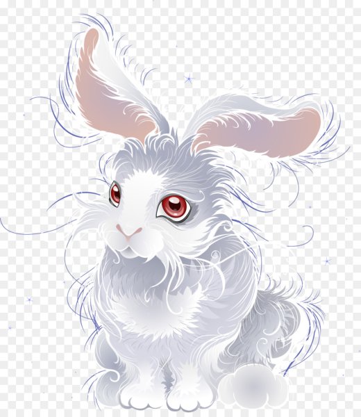 Белый кролик мультяшный