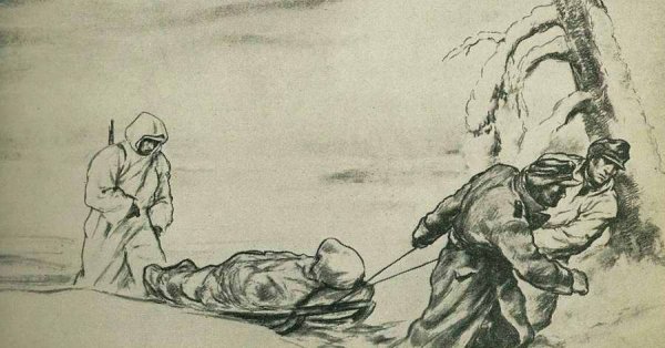 Зарисовки раненых солдат