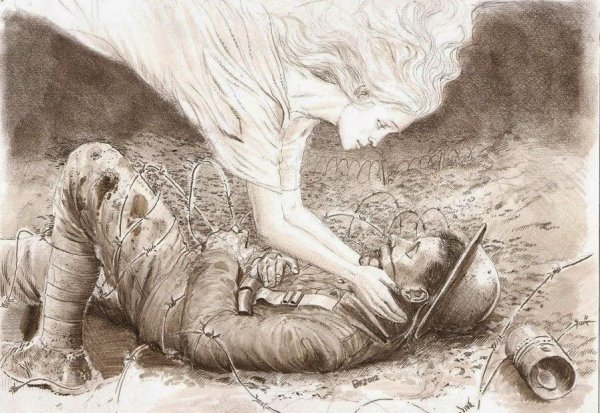 Раненый солдат рисунок карандашом