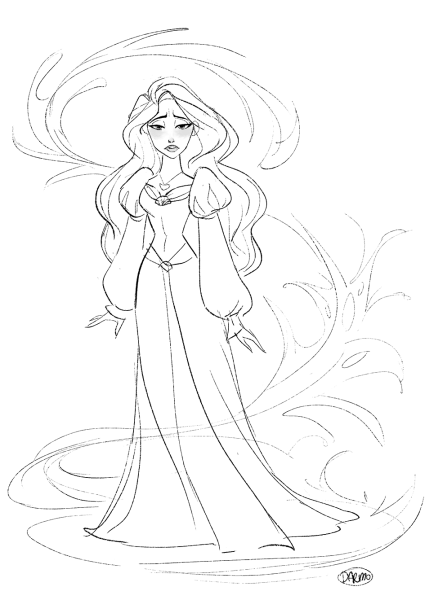 Раскраска принцесса лебедь Дисней