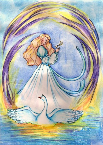 Раскраска Одетт принцесса лебедь