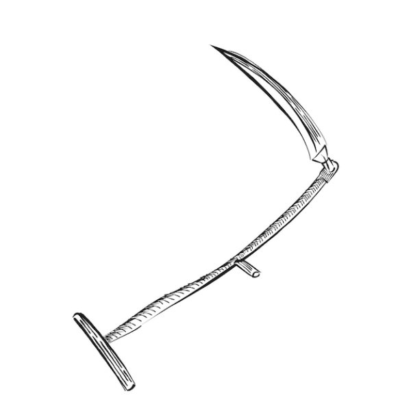 Мальчик косит траву