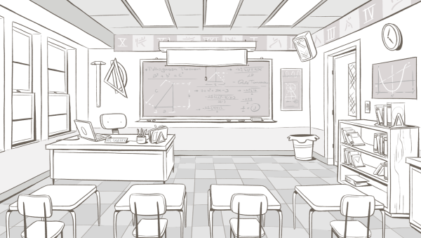 Интерьер кабинета карандашом