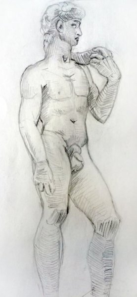 Скульптура простым карандашом человек