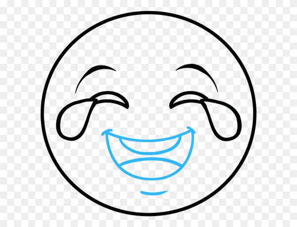 Веселый смайлик черно белый