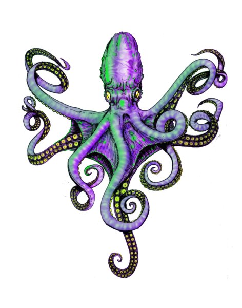 Щупальца осьминога тату