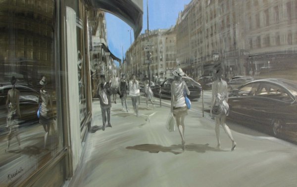 Живопись суета в городе