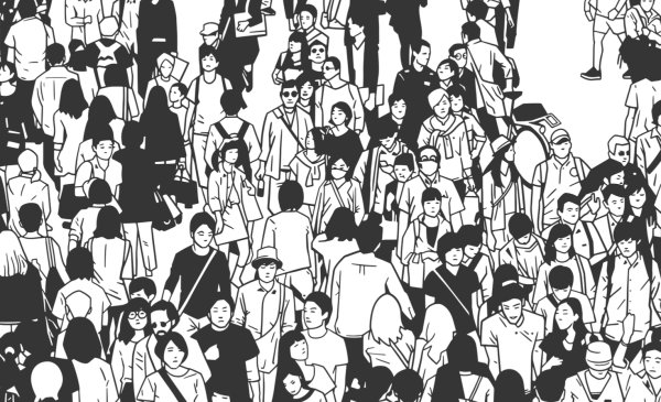 Зарисовки людей в городе