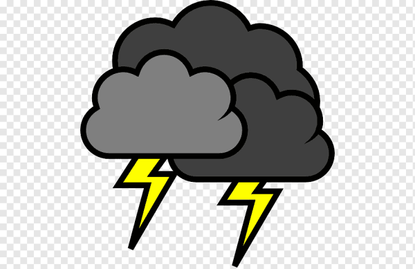 Облако с молния мультяшное