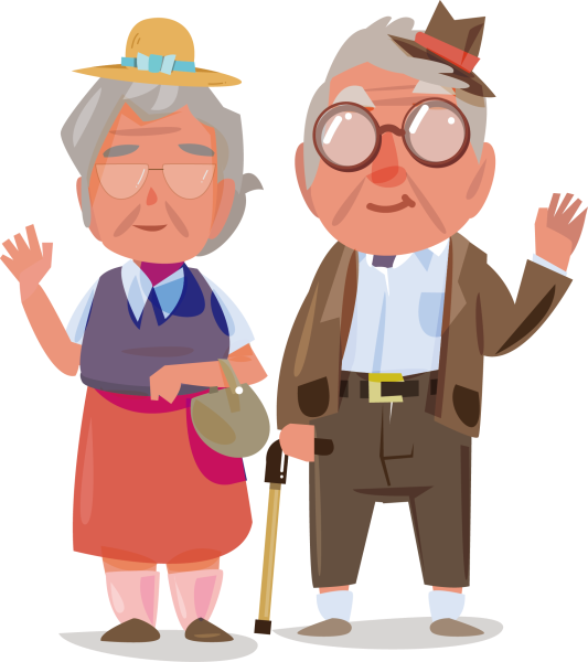Пожилые люди мультяшные