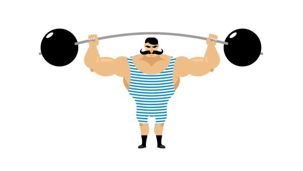 Силач со штангой