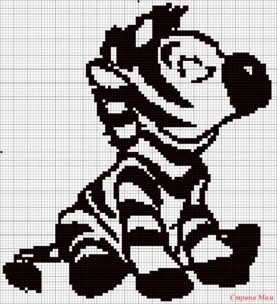 Черно-белая вышивка крестом