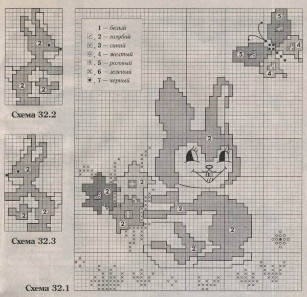 Схема рисунка для вязания спицами для детей