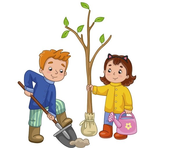 Дети сажают деревья