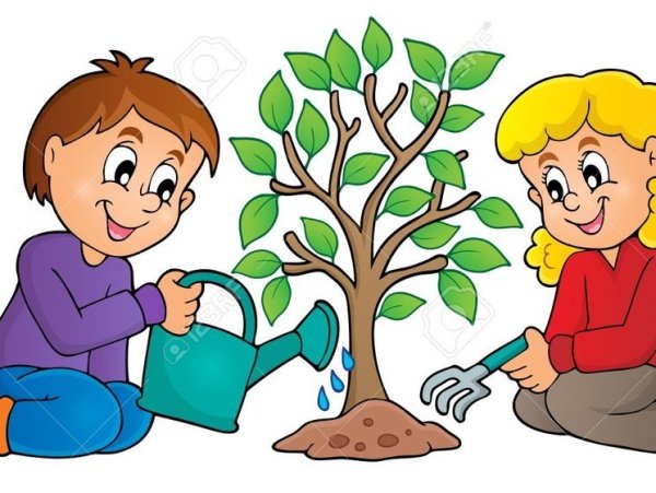 Дети сажают деревья рисунки