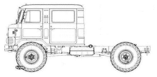 Шасси ГАЗ 66 чертёж