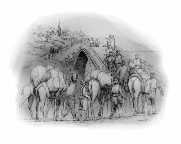 Верблюд Караван шелковый путь вектор