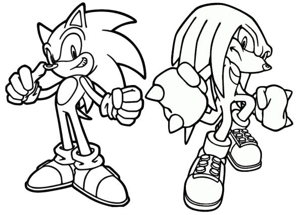 Раскраска Соник НАКЛЗ