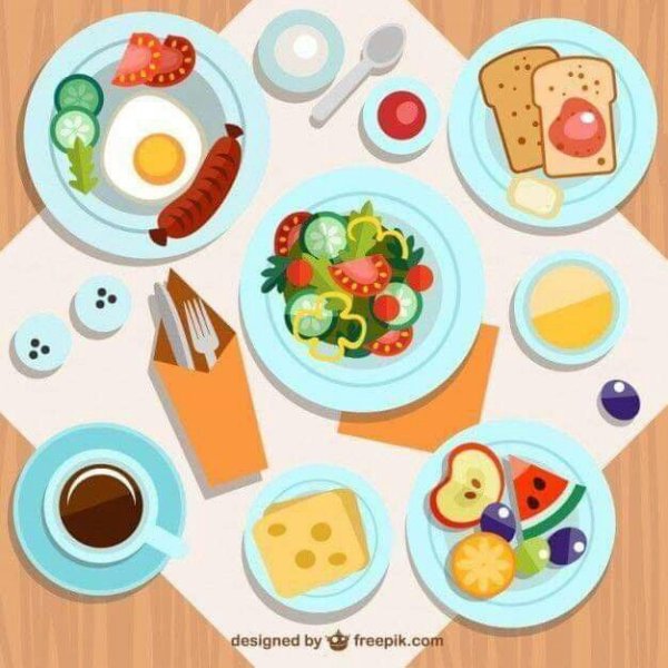 Векторные иллюстрации здоровая еда