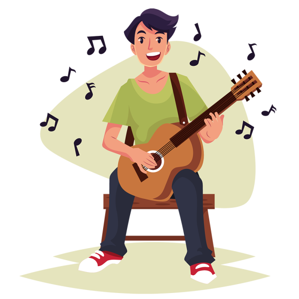 Мультяшный гитарист