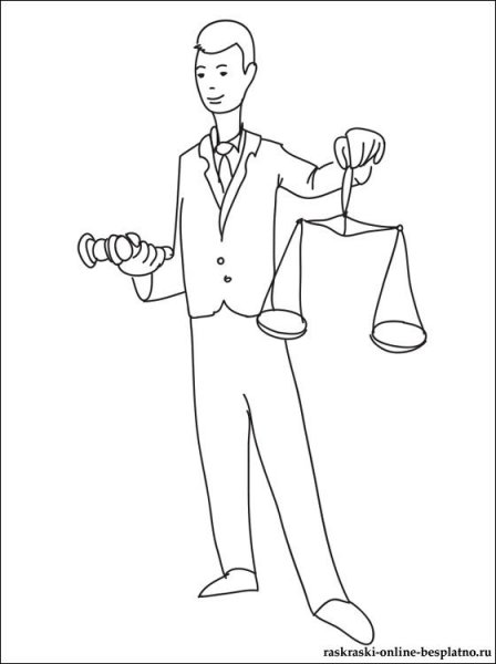 Юрист раскраска