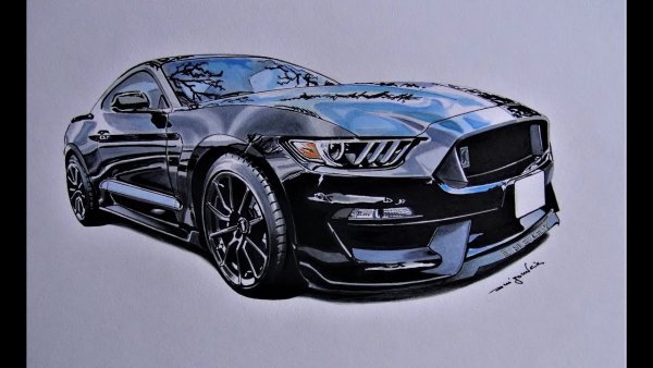 Ford Mustang gt500 Shelby рисунок 2015