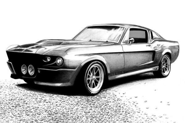 Ford Mustang 1969 рисунок