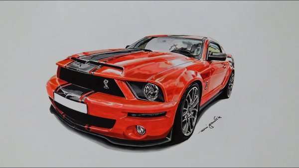 Форд Мустанг gt 500 рисунок
