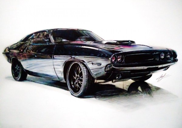 Рисунок машины Додж Челленджер