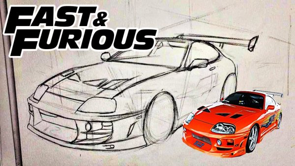 Раскраска Тойота Супра из Форсажа