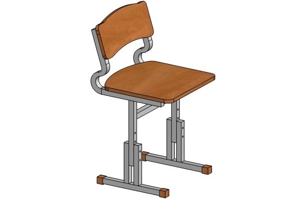 Стул ученический с пюпитром регулируемый по высоте от 420 мм