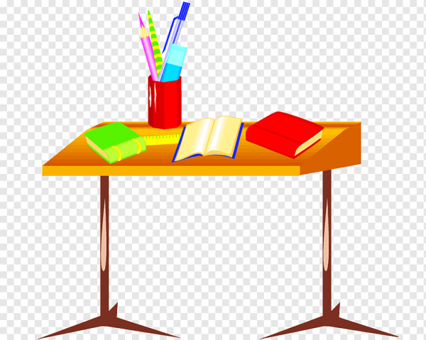 Школьная парта на прозрачном фоне