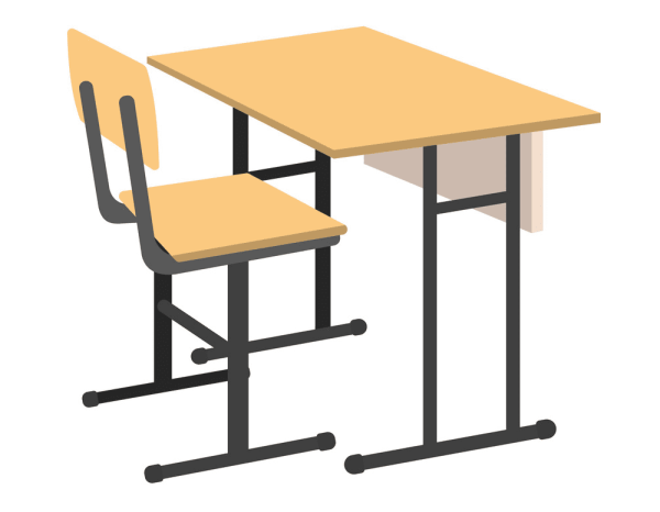 Парта на белом фоне