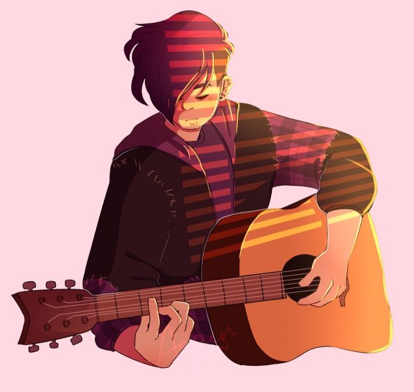Человек с гитарой арт
