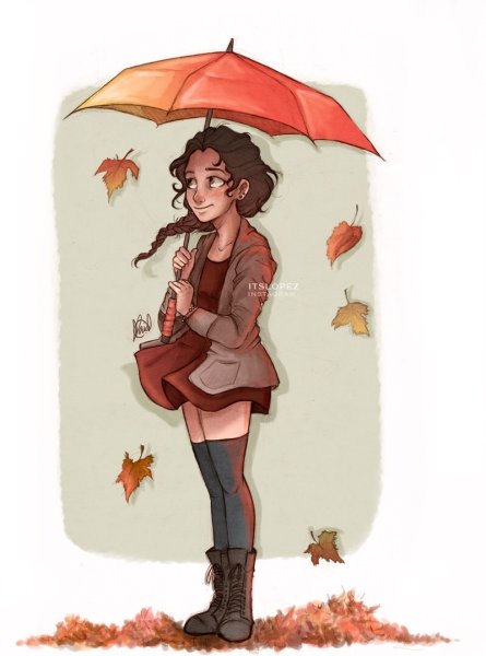 Осень в виде девушки