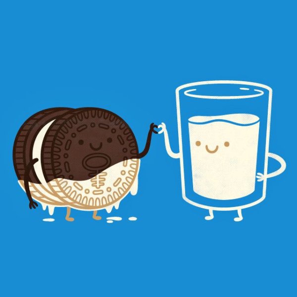 Молоко и печенька