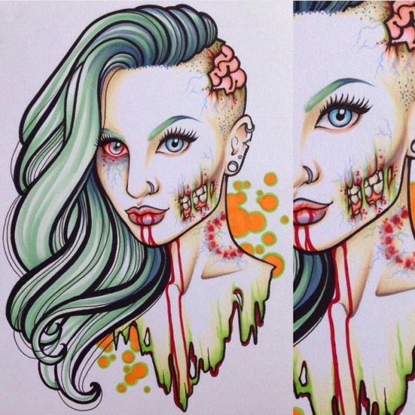 Нарисованный глэм арты