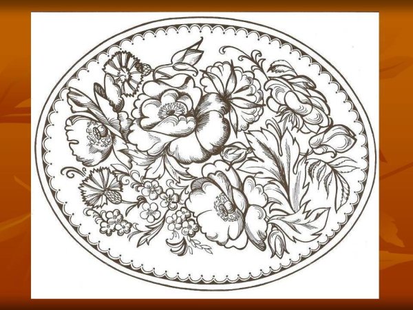 Расписной Жостовский поднос эскиз