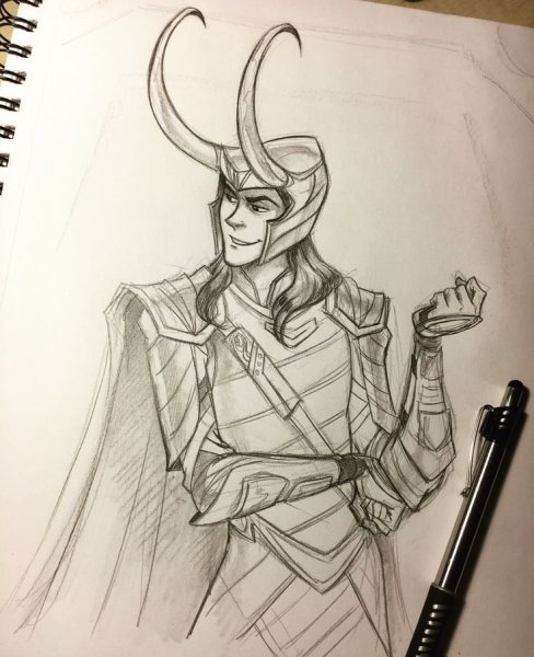Локи Марвел рисунок