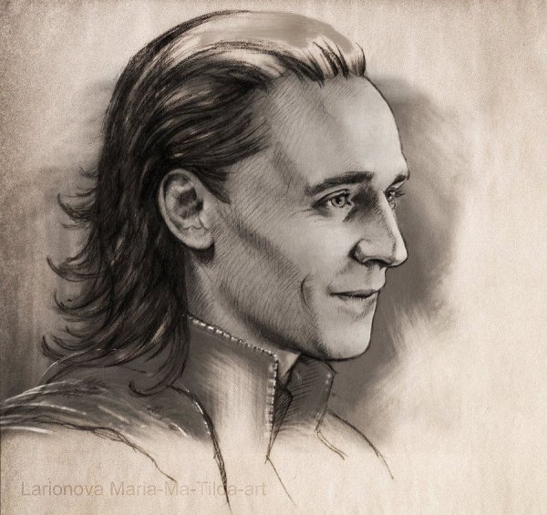 Марвел Локи карандашом