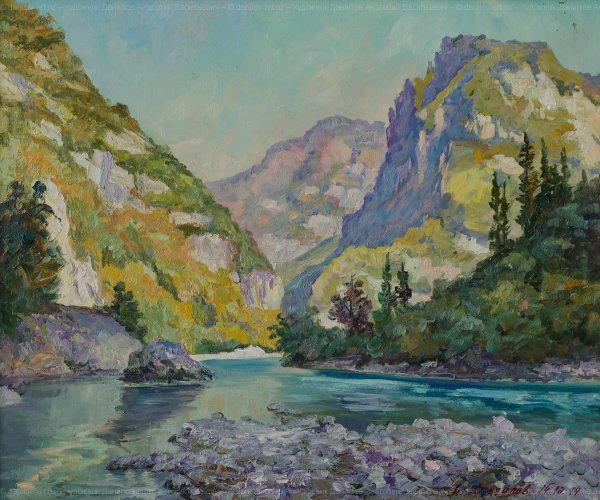 Озеро Рица живопись