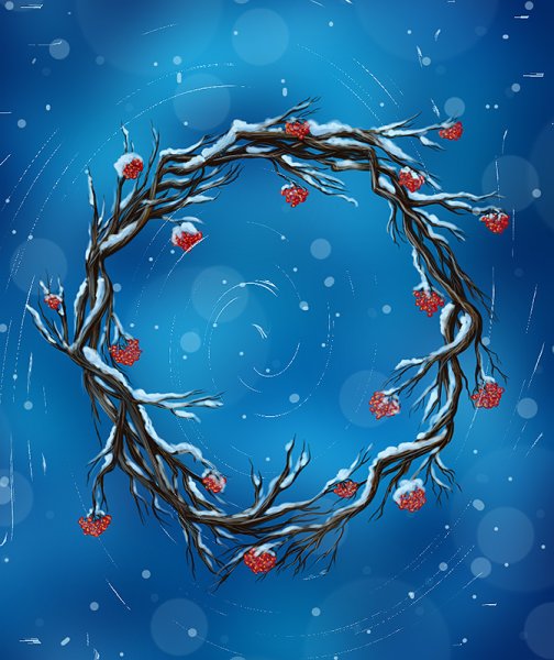 Рисование зимний букет