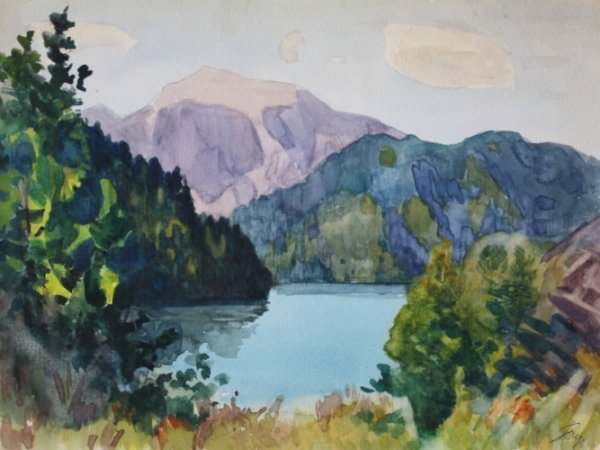 Картина озеро Рица