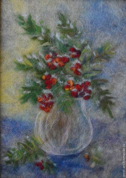 Новогодние картины шерстью