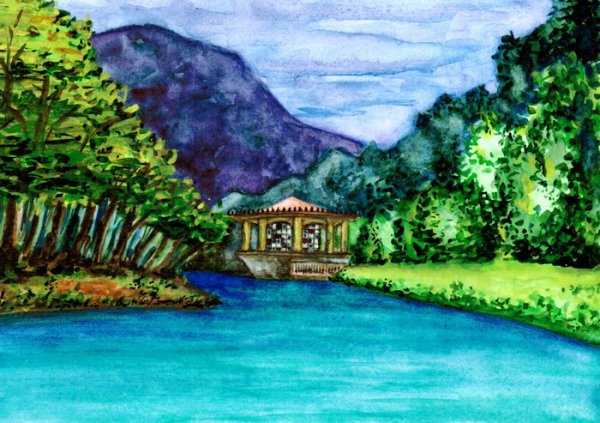 Абхазия пейзажи рисунки