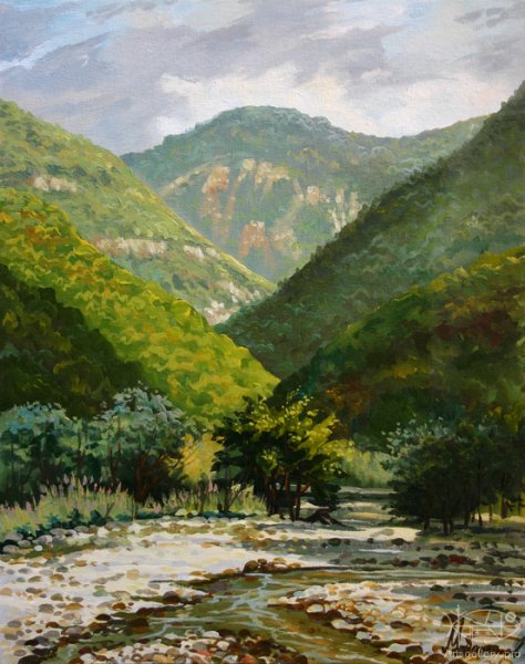 Горы Абхазии живопись