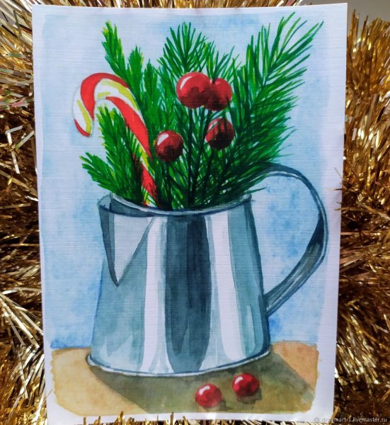 Зимний букет детский рисунок