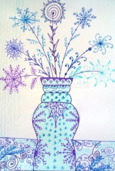 Зимний букет детский рисунок