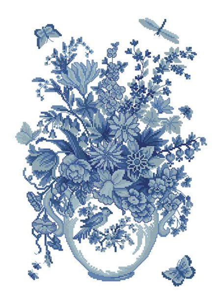 Вышивка крестом Гжель